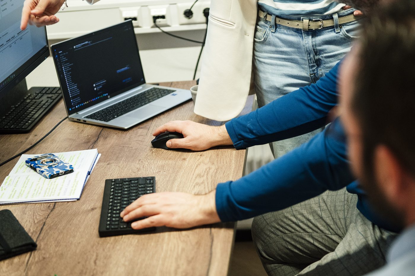 Connectoren nalopen op het scherm